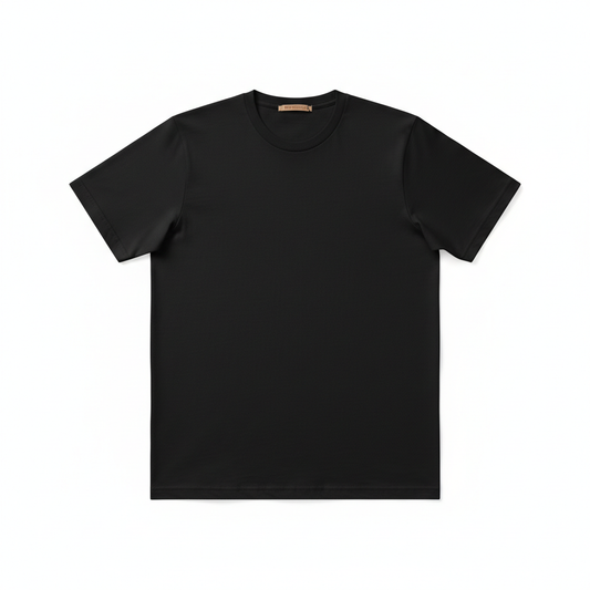 Classic black t-shirt on white background