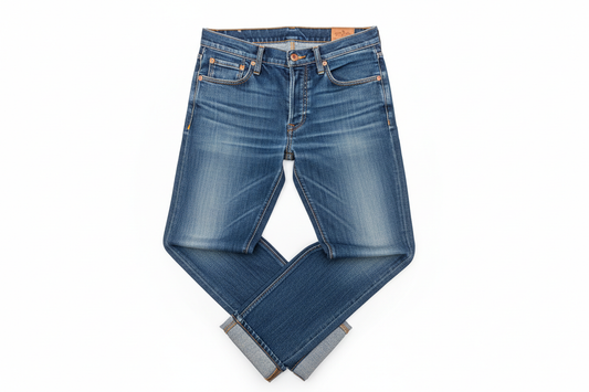 Denim Jean Trouser flat lay product photo
